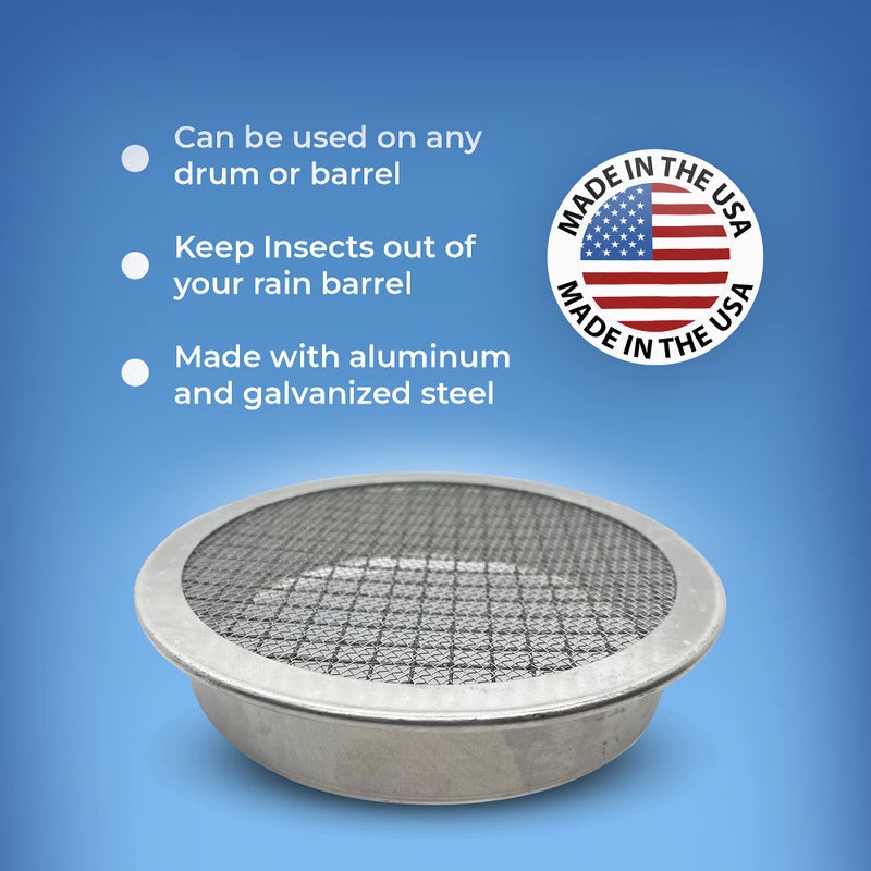 EarthMinded Rain Barrel Screen: 6 inch Round Double Screen Aluminum Does NOT fit IBC Tote - Image 2